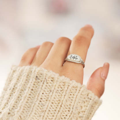 Keep All Those You Love Close Birth Flower Ring