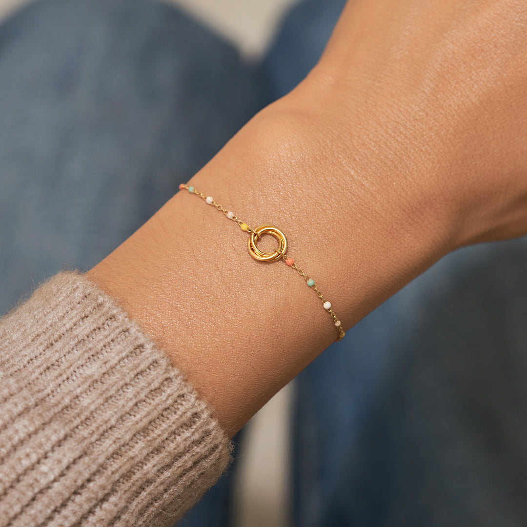 Matching Friendship Three Circles Link Bracelets