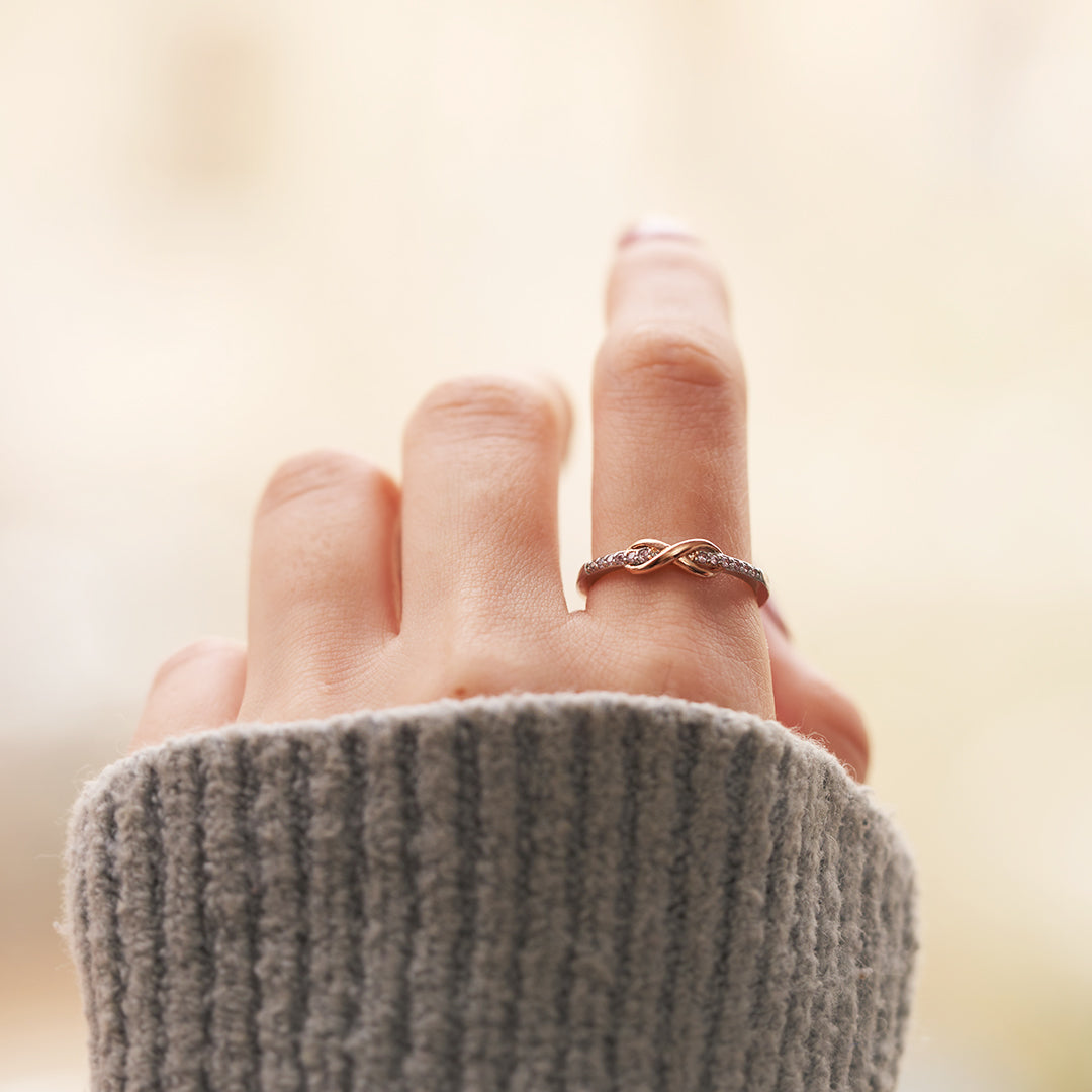 Matching Mother&Daughter Bond Pink Knot Rings