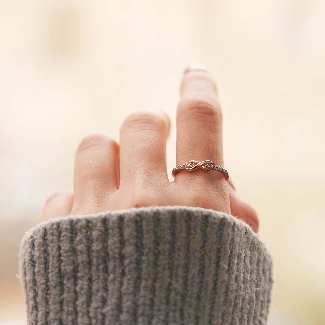 Matching Mother&Daughter Bond Pink Knot Rings