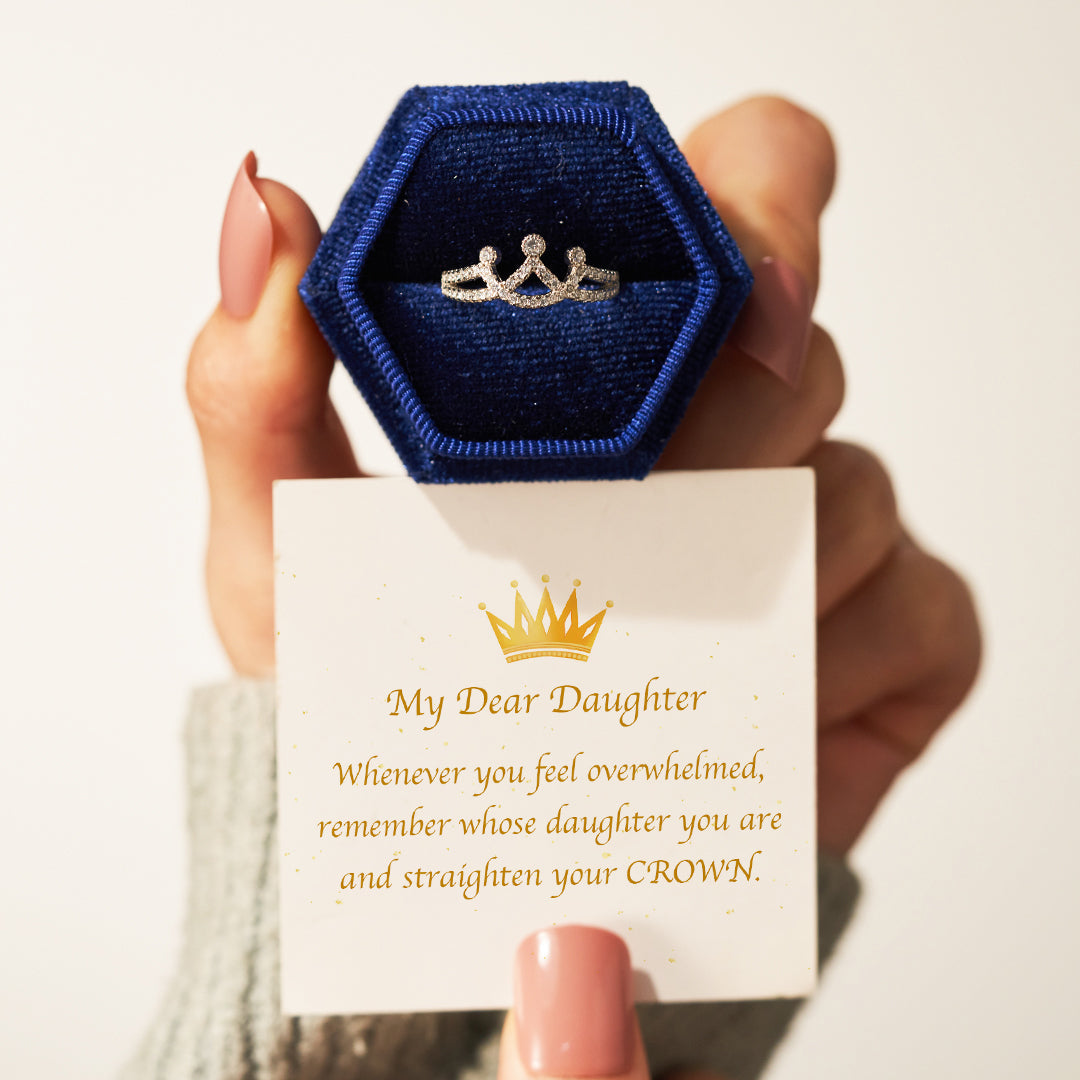 My Dear Daughter-Silver Crown Ring