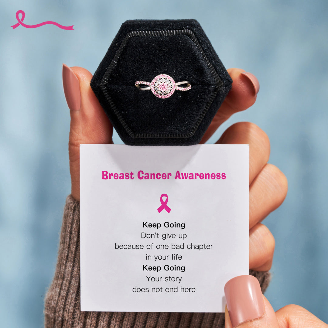 Raise Awareness Of Breast Cancer Keep Going Pink Circle Ring