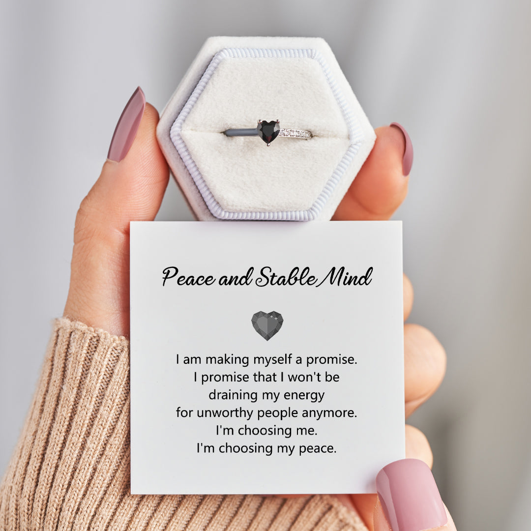 Peace And Stable Mind Enamel Ring