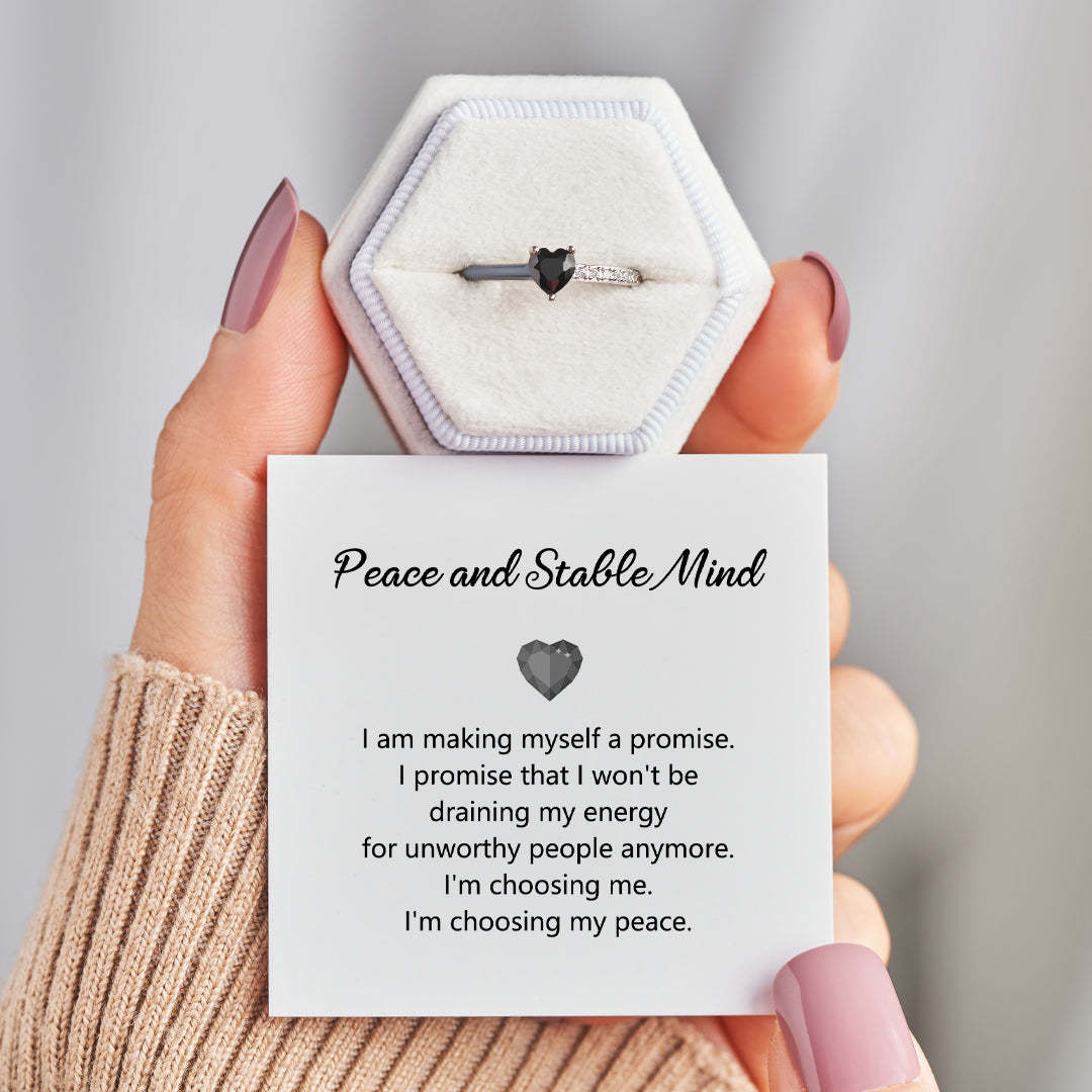 Peace And Stable Mind Enamel Ring