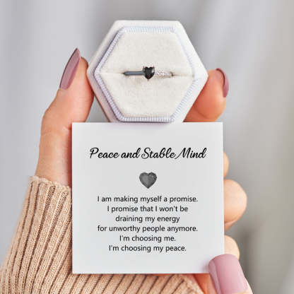 Peace And Stable Mind Enamel Ring