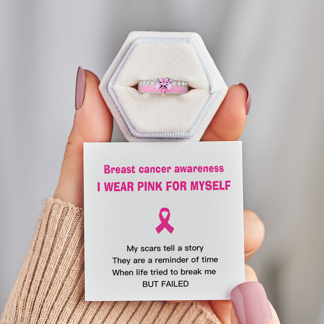 I Wear Pink For Myself Heart Ring