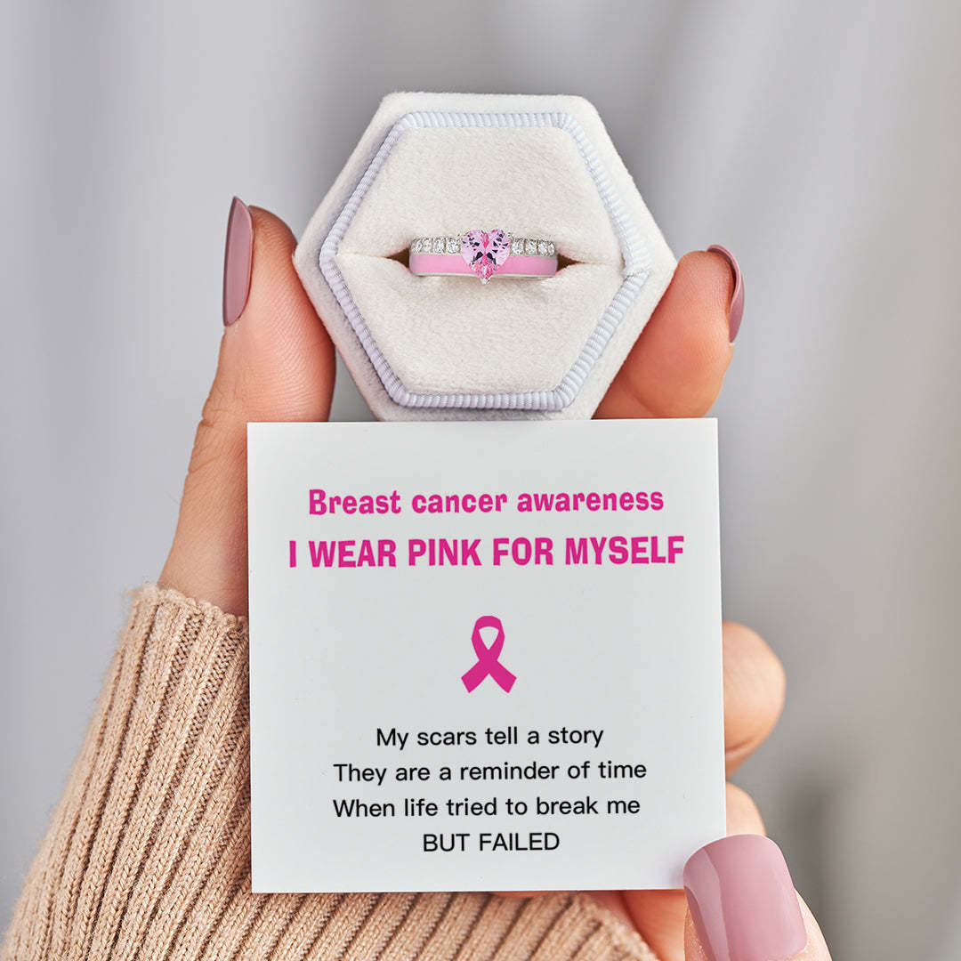 I Wear Pink For Myself Heart Ring