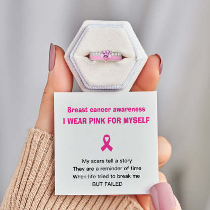 I Wear Pink For Myself Heart Ring
