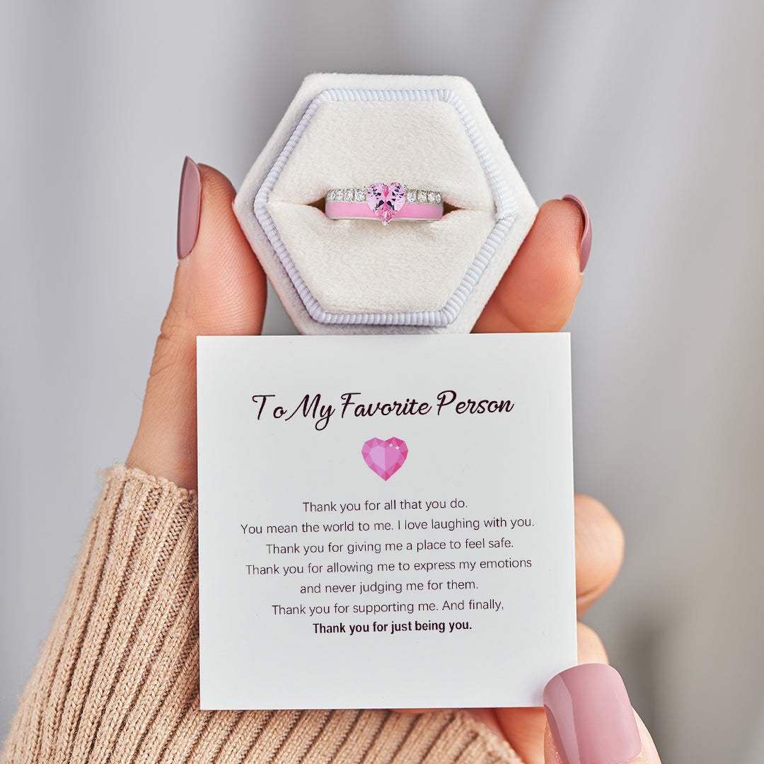 Thank You For Just Being You Pink Heart Ring