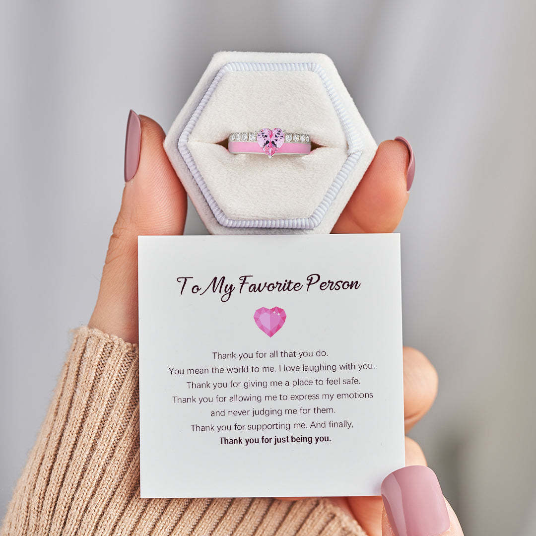 Thank You For Just Being You Pink Heart Ring