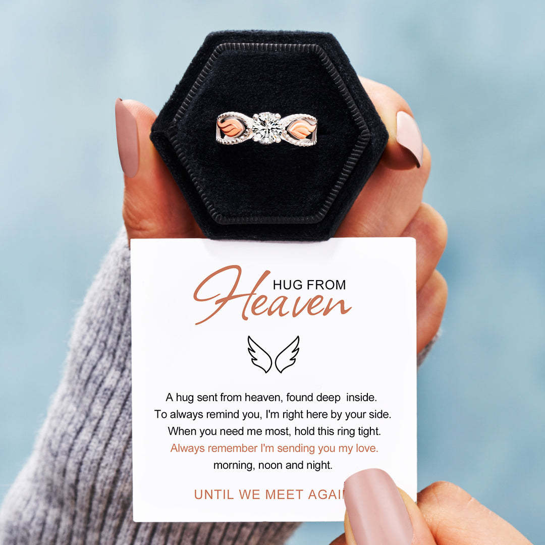 Until We Meet Again Elegant Circle Wings Ring
