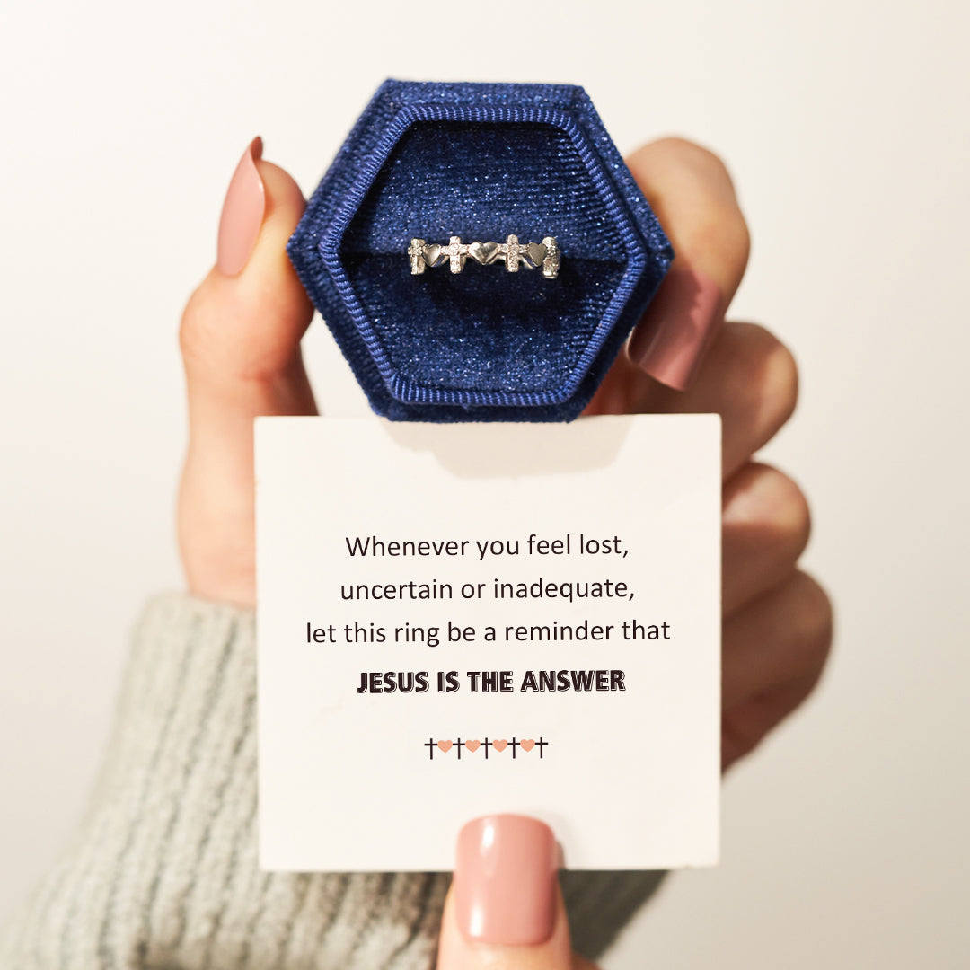 To My Daughter-Cross Heart Ring