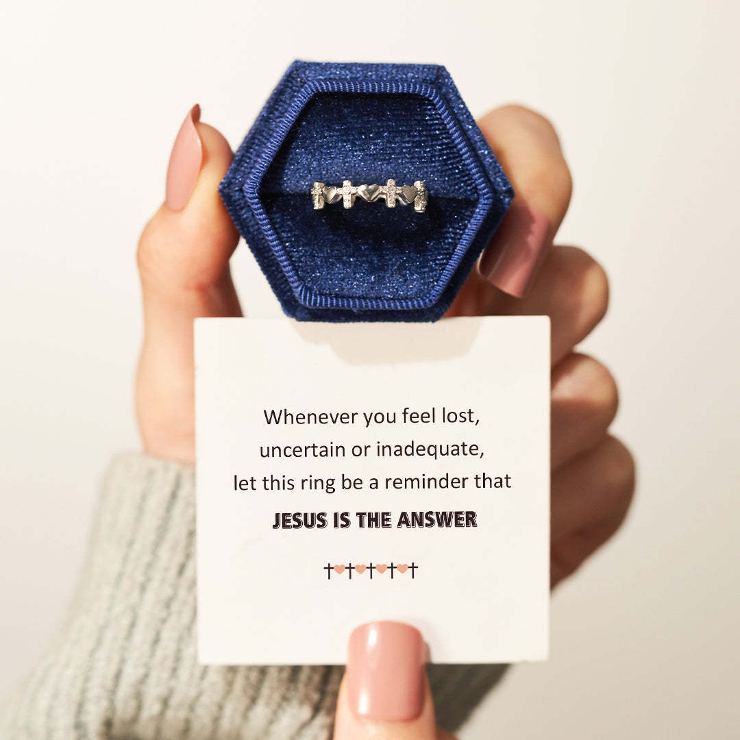 To My Daughter-Cross Heart Ring
