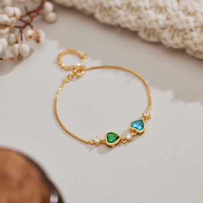 1-10 Birthstones Heartbeat Family Bracelet