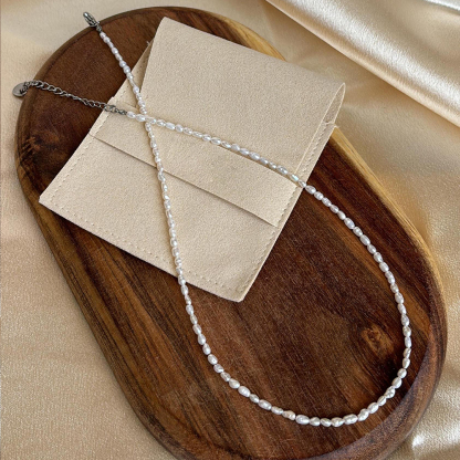 Tiny Pearl Bow Knot Necklace