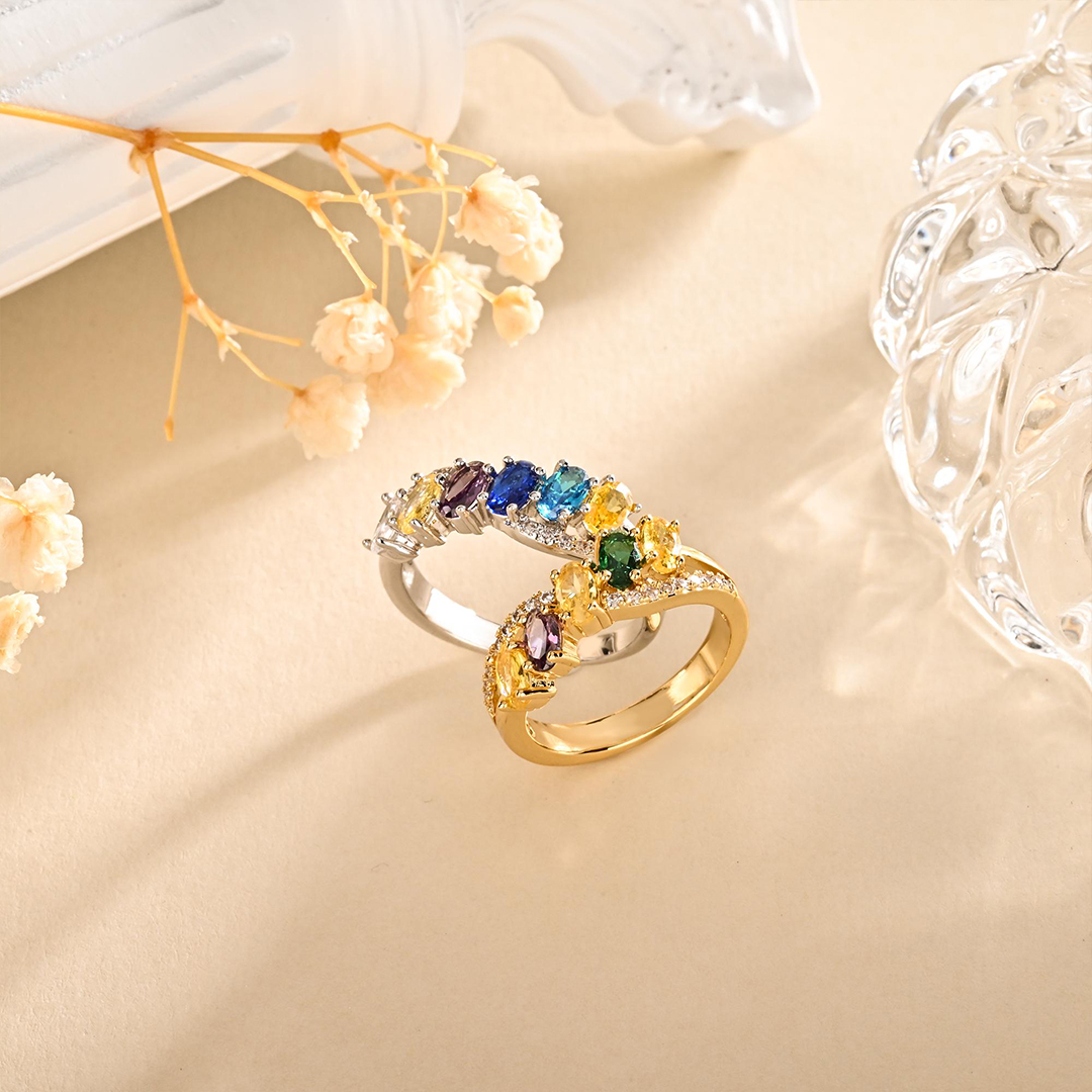 Grandma’s Tear of Joy Mother’s Day Gift Birthstone Ring