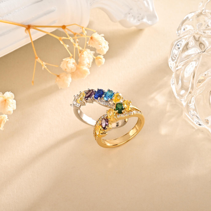 Grandma’s Tear of Joy Mother’s Day Gift Birthstone Ring