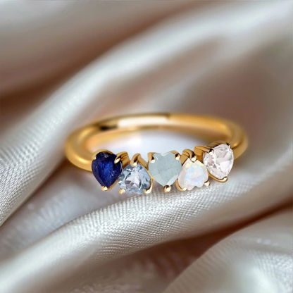 Mother’s Day Gift Forever Loved Heart Birthstone Ring