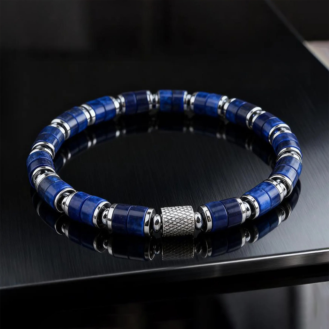 I Wear Light Blue for My Dad Blue Bead Bracelet