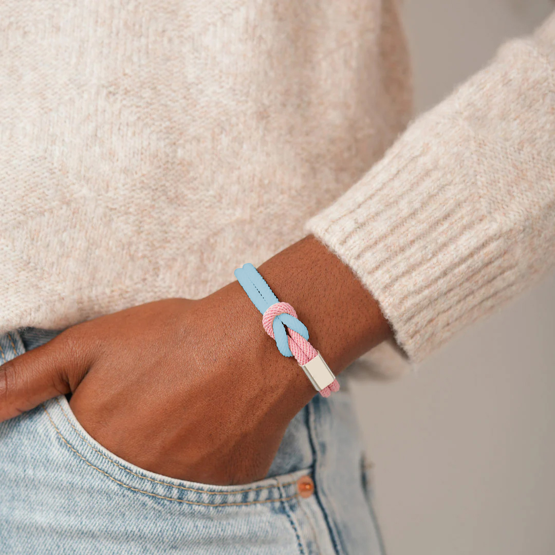 Miscarriage Awareness Gift Blue&Pink Knot Bracelet
