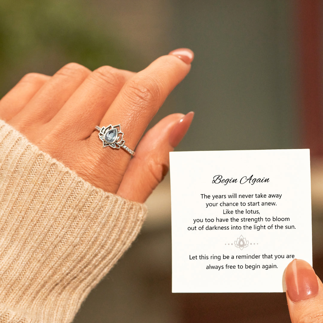 You Are Always Free To Begin Again Lotus Ring