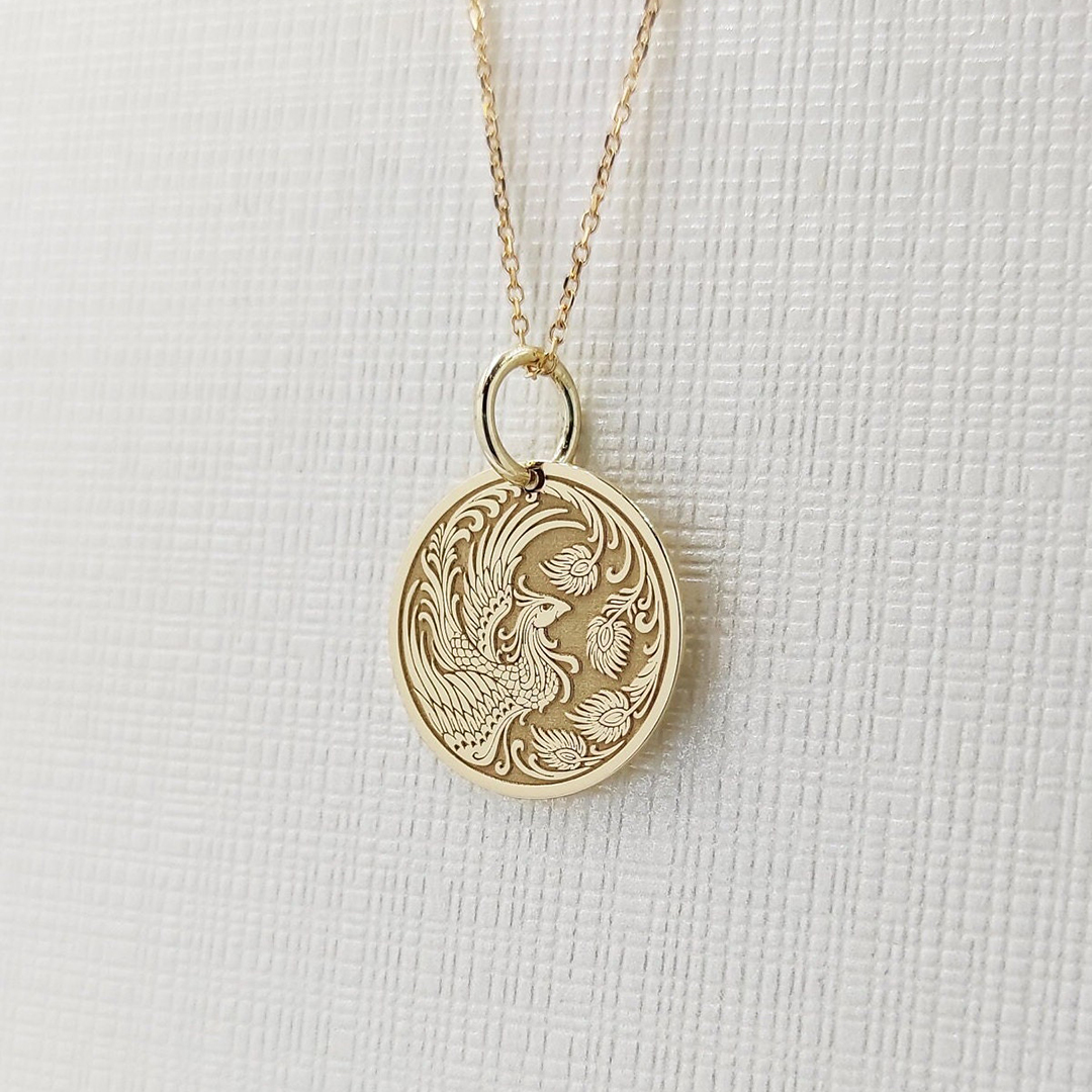 Phoenix Engraved Necklace