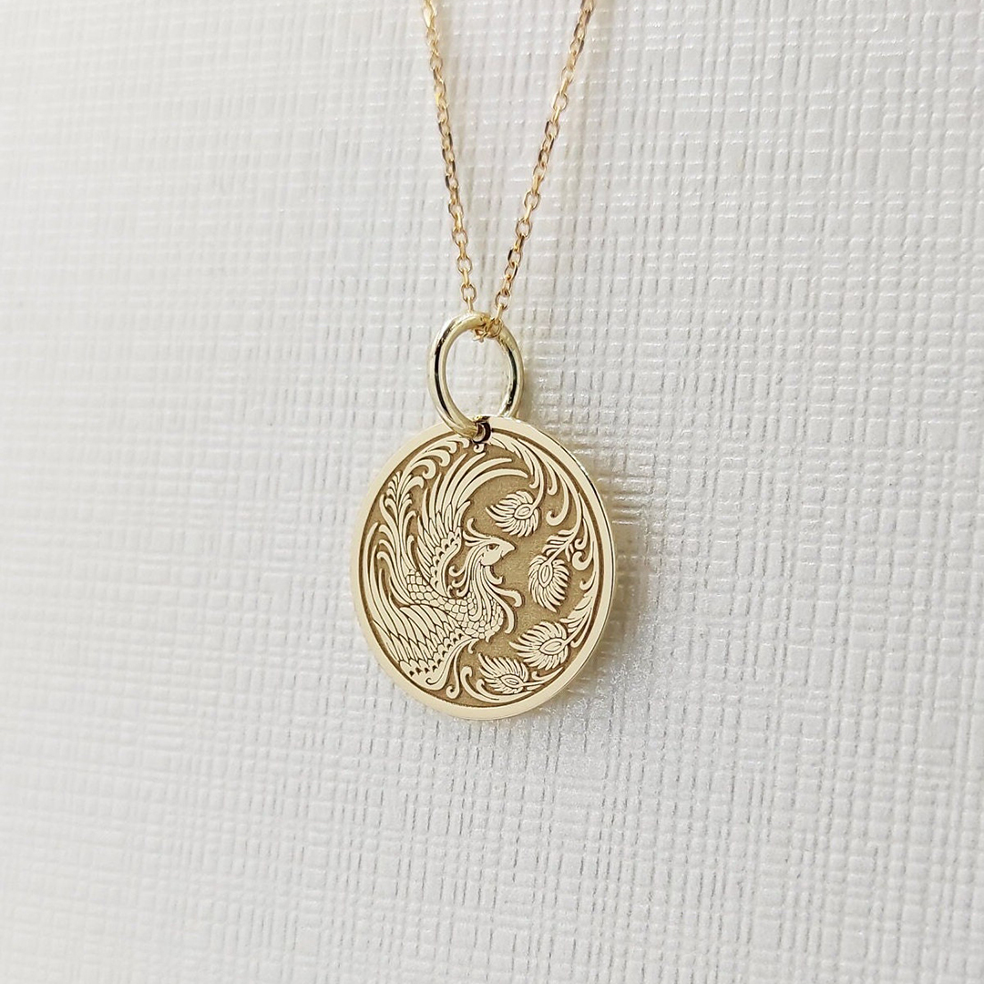 Phoenix Engraved Necklace