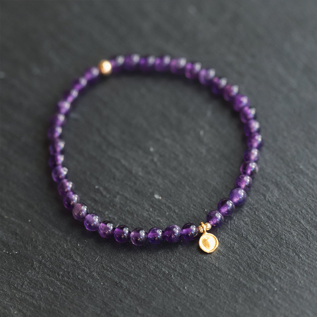 Lupus Awareness Purple Amethyst Beaded Bracelet