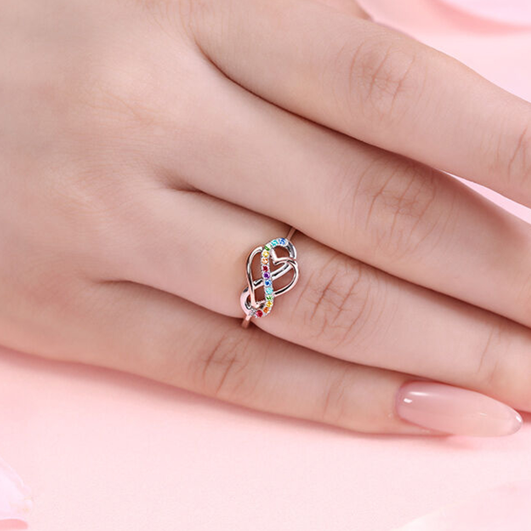 Star Mom Infinity Love Heart Ring