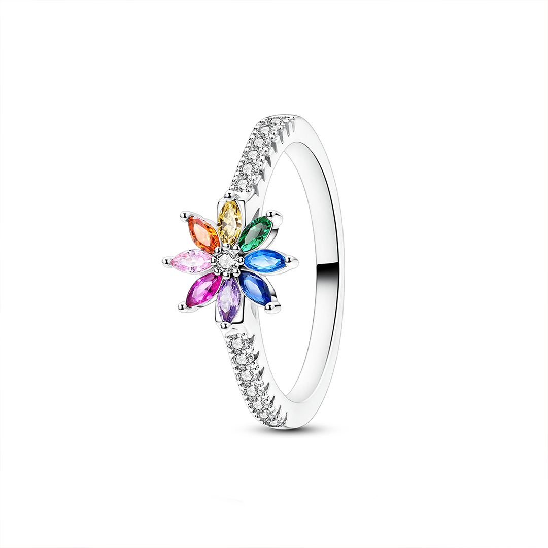 Autism Awareness Gift Rainbow Lotus Ring