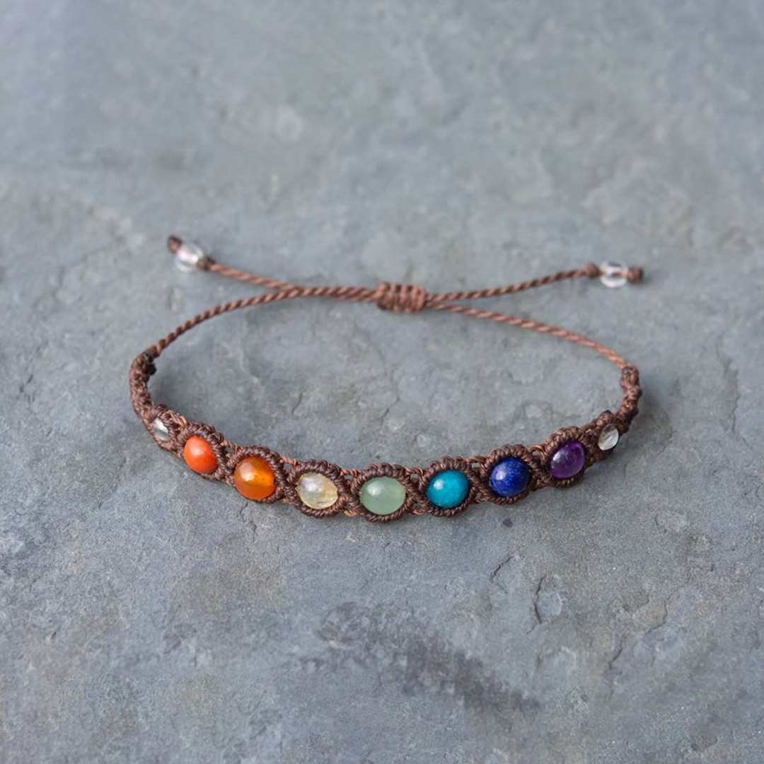 7 Chakra Macrame Bracelet for Balanced Energy & Spiritual Wellness