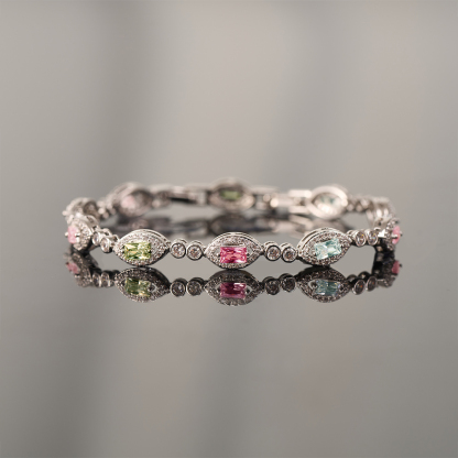 Custom Marquise 1–9 Birthstone Bracelet