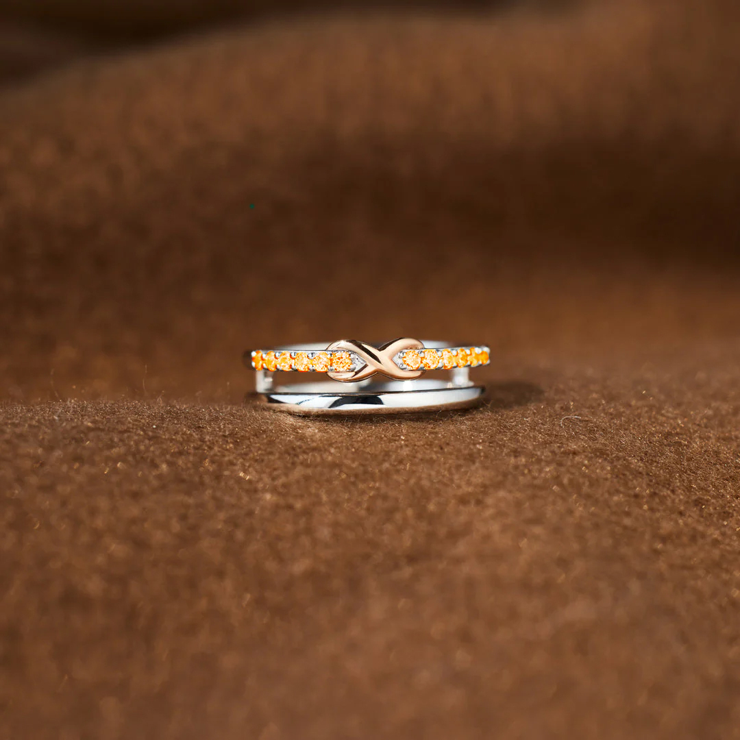 Multiple Sclerosis Gift Double Layered Infinity Ring
