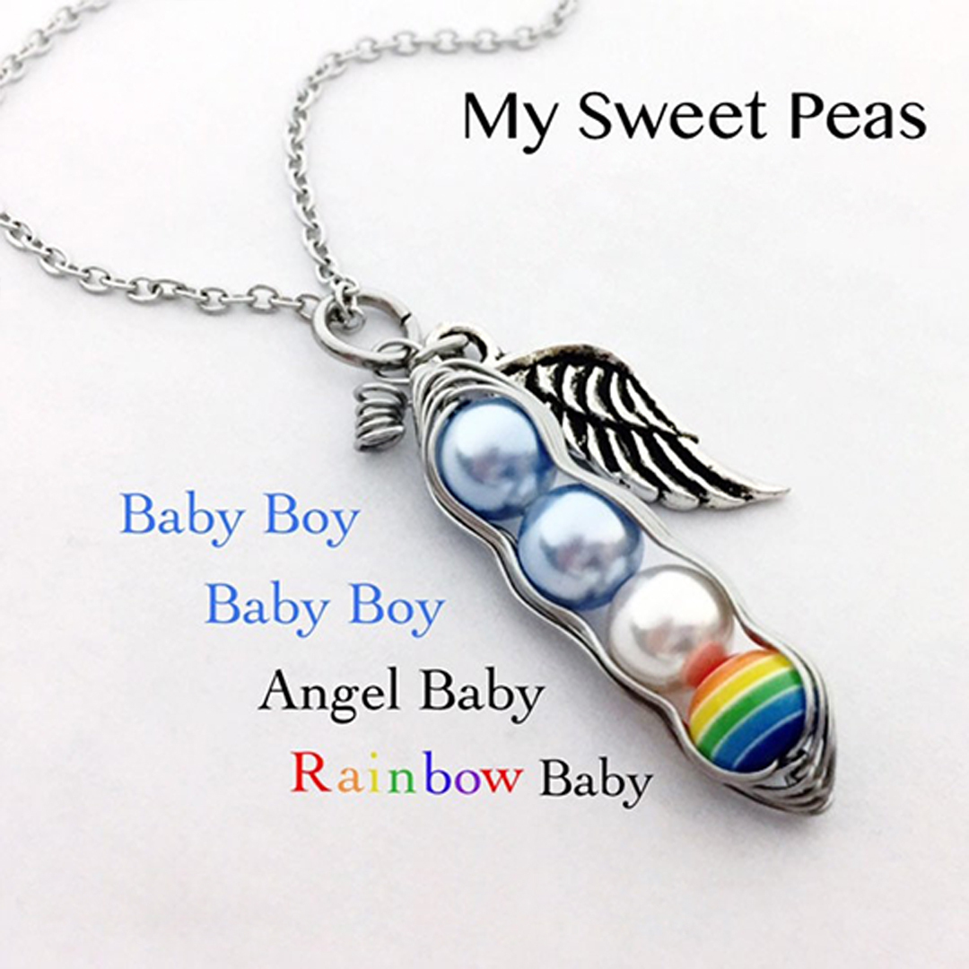 Rainbow Baby Sweet Pea Necklace
