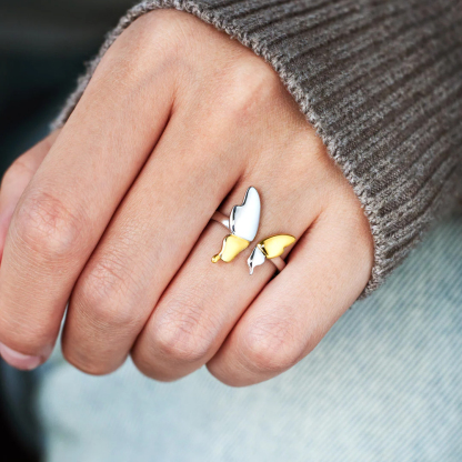 Childhood Cancer Gift Gold Butterfly Ring