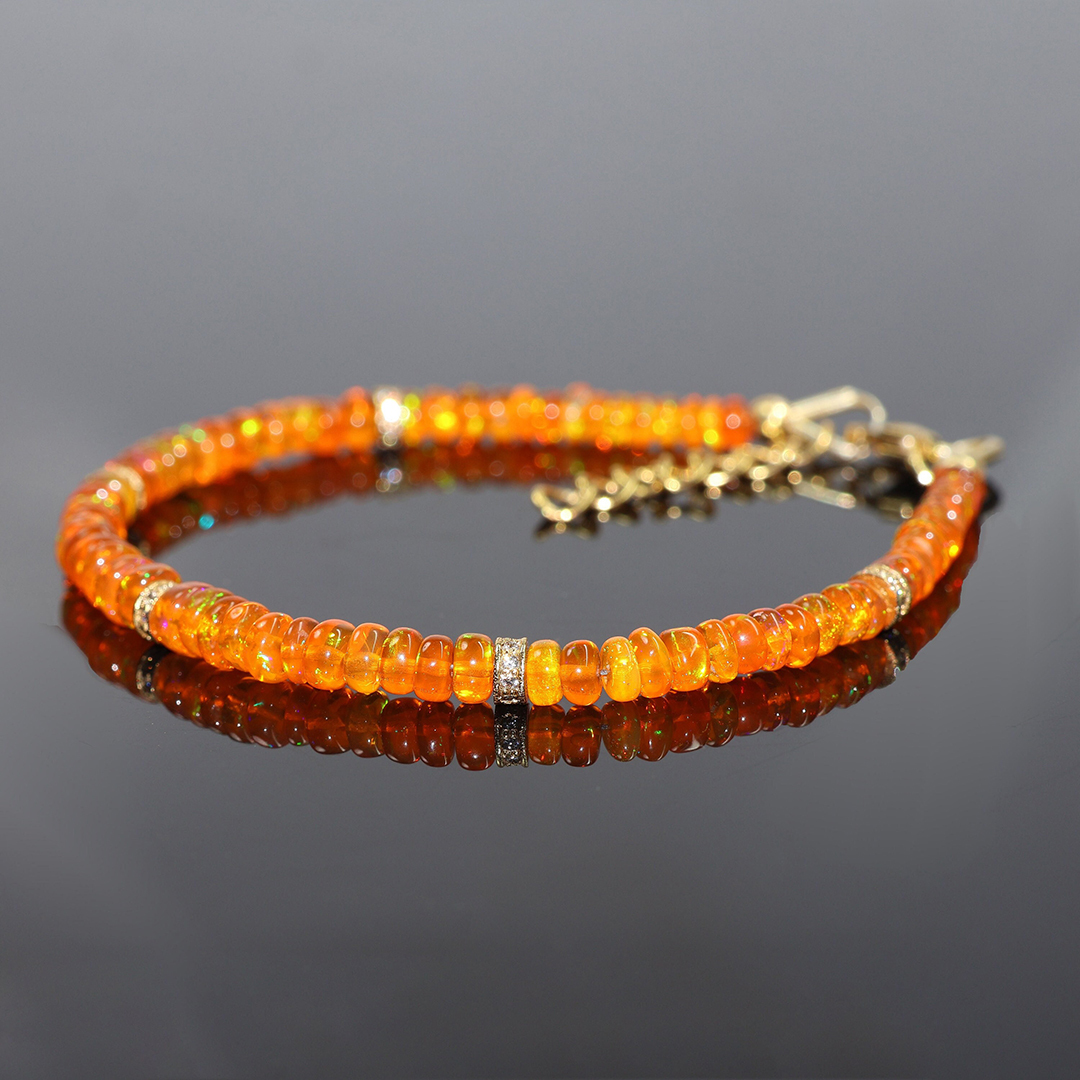 Multiple Sclerosis Awareness Fire Opal Bracelet