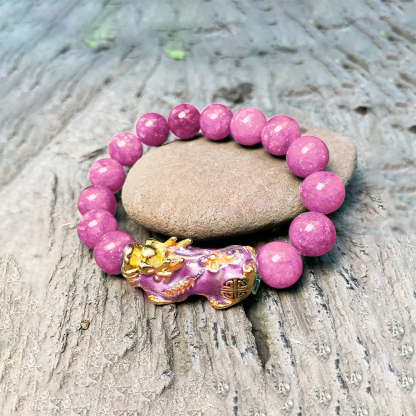Pink Crystal Pixiu Bracelet for Healing & Positive Energy