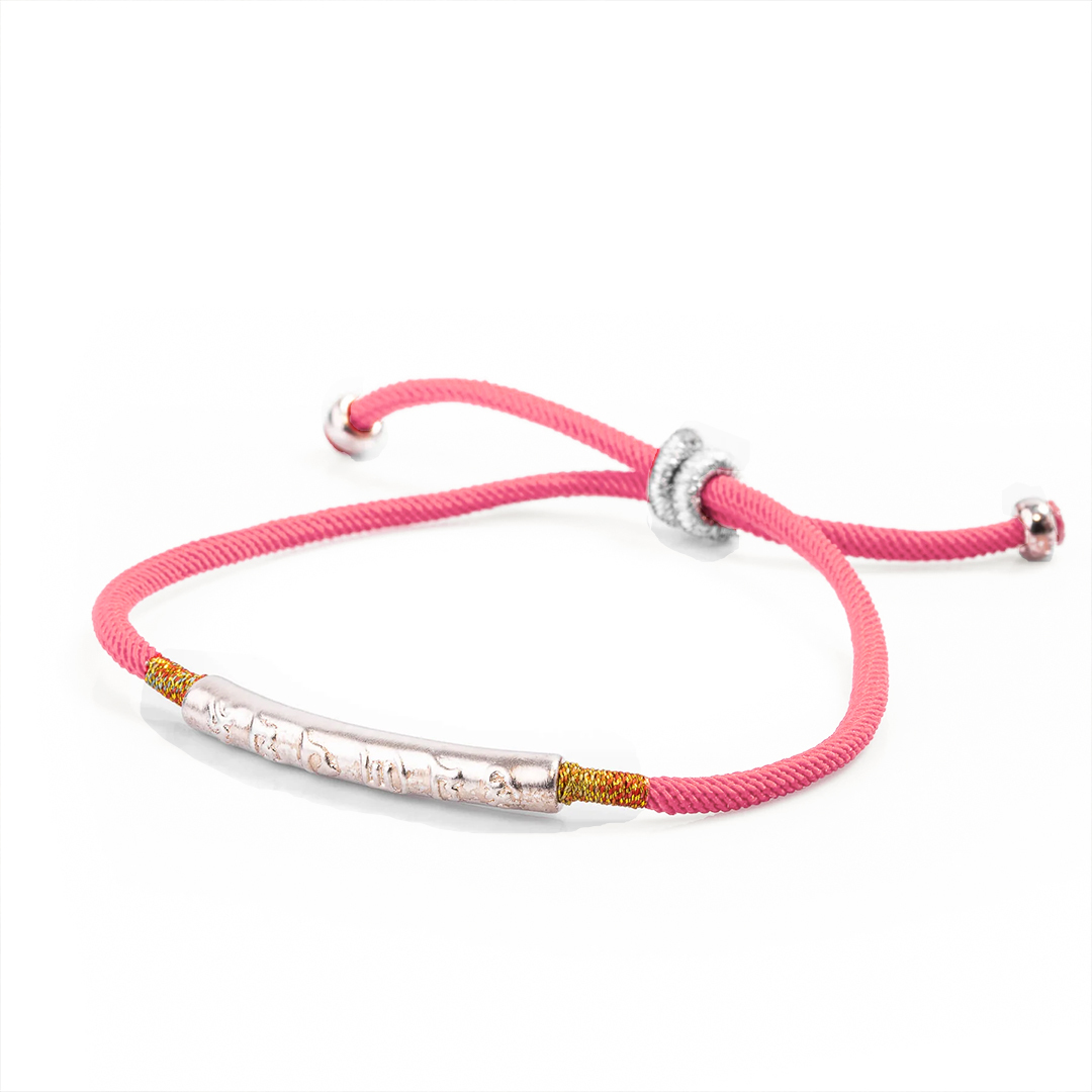 Tibetan Pink String Bracelet for Healing & Hope