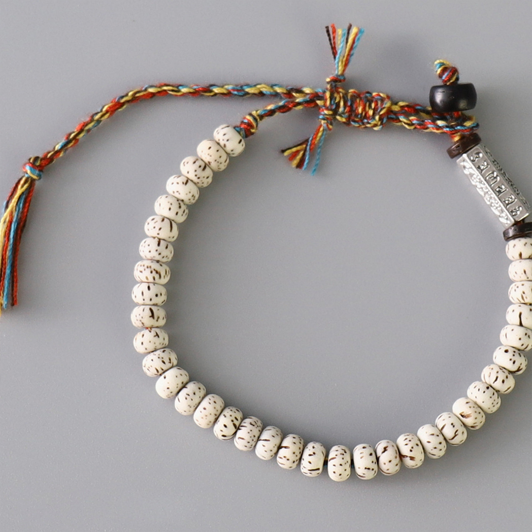 Handmade Tibetan Buddhist Bodhi Beaded Bracelet – Lucky Knot Charm for Spiritual Connection
