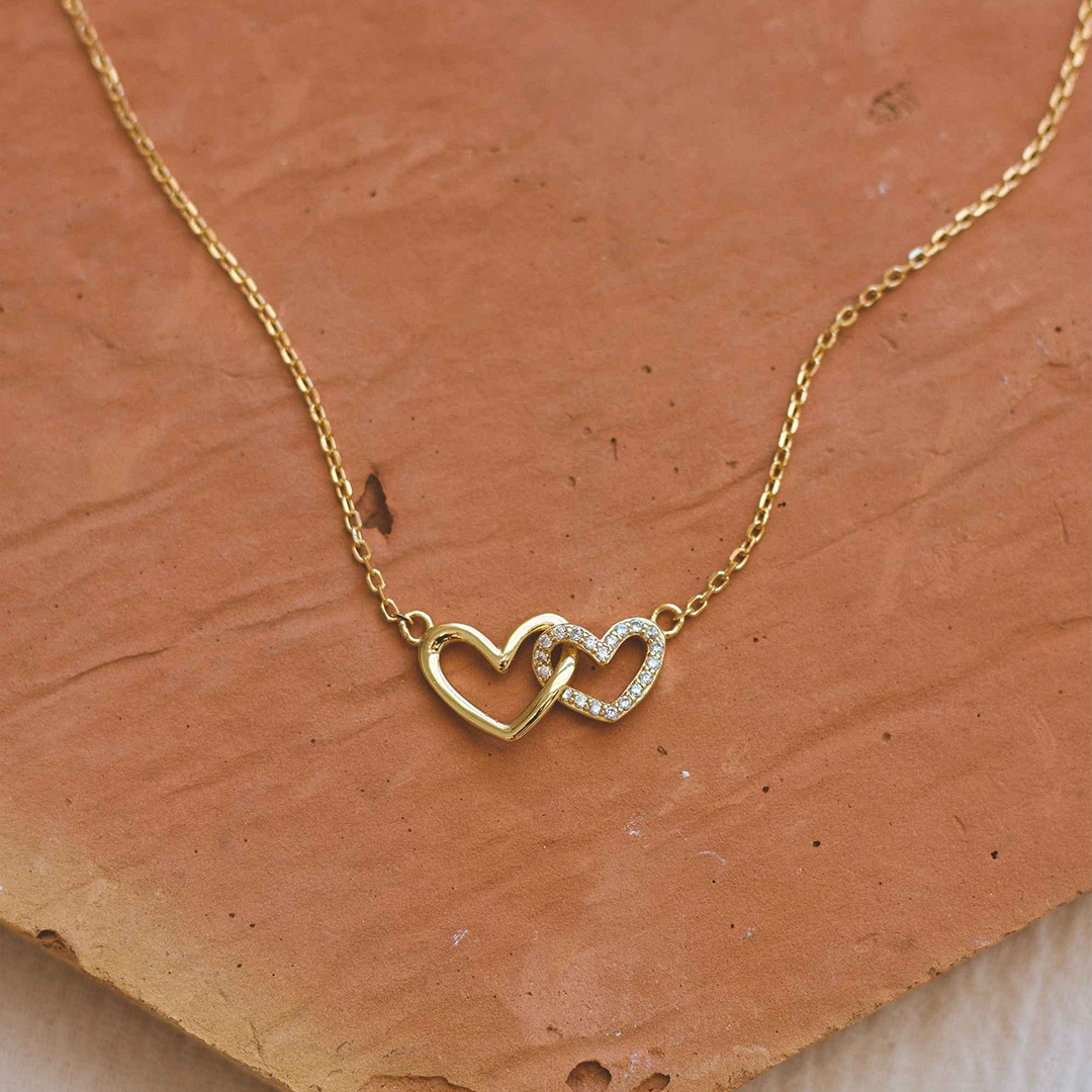 Double Heart Intertwined Necklace