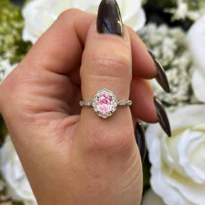 Breast Cancer Awareness Pink Radiant Grace Ring