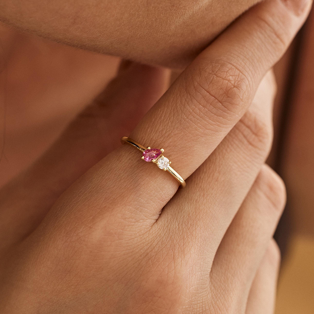 Customized Husband&Wife Birthstone Ring