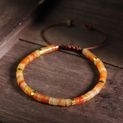 Multiple Sclerosis Awareness Natural Carnelian Stone Bracelet