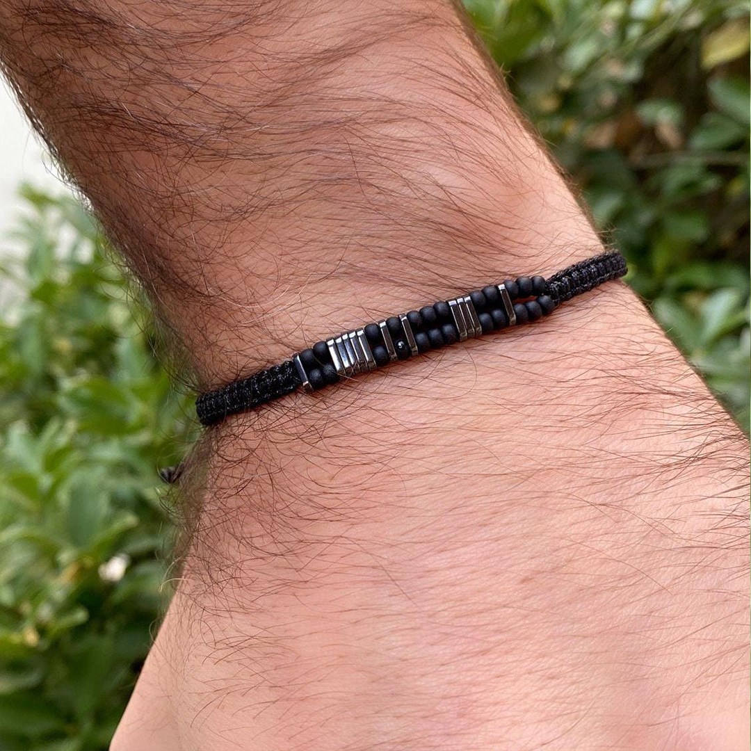 Fuck Diabetes Black Bead Morse Code Bracelet