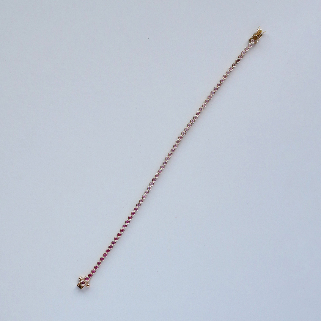 Breast Cancer Awareness Strength in Self-Love Pink Sapphire Bracelet