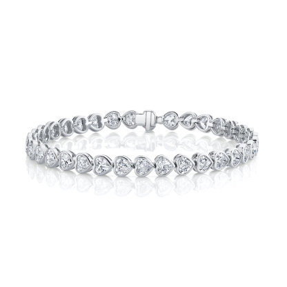 To Me From Me Bezeled Heart Diamond Tennis Bracelet