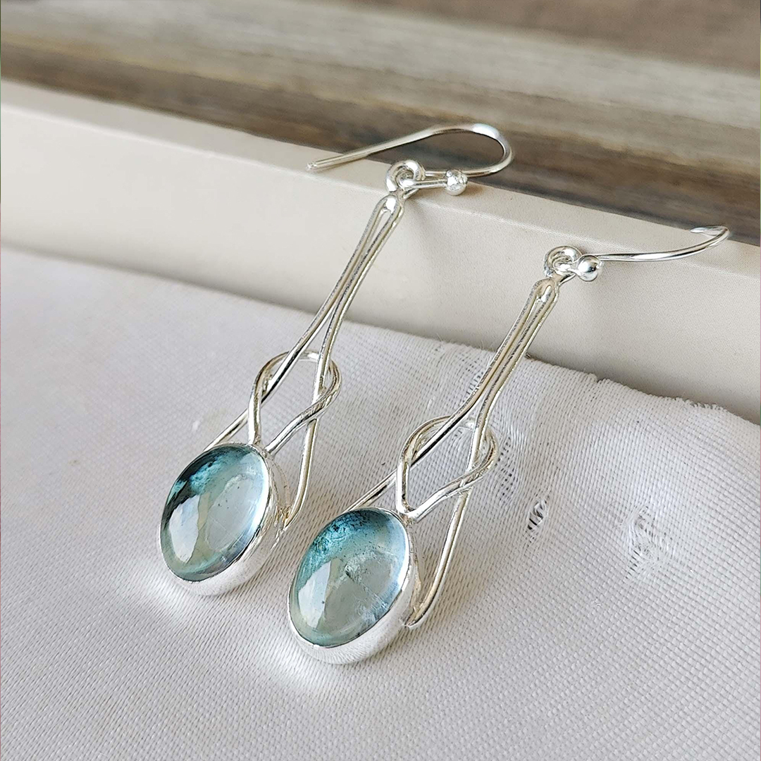 Aquamarine Tear Earrings