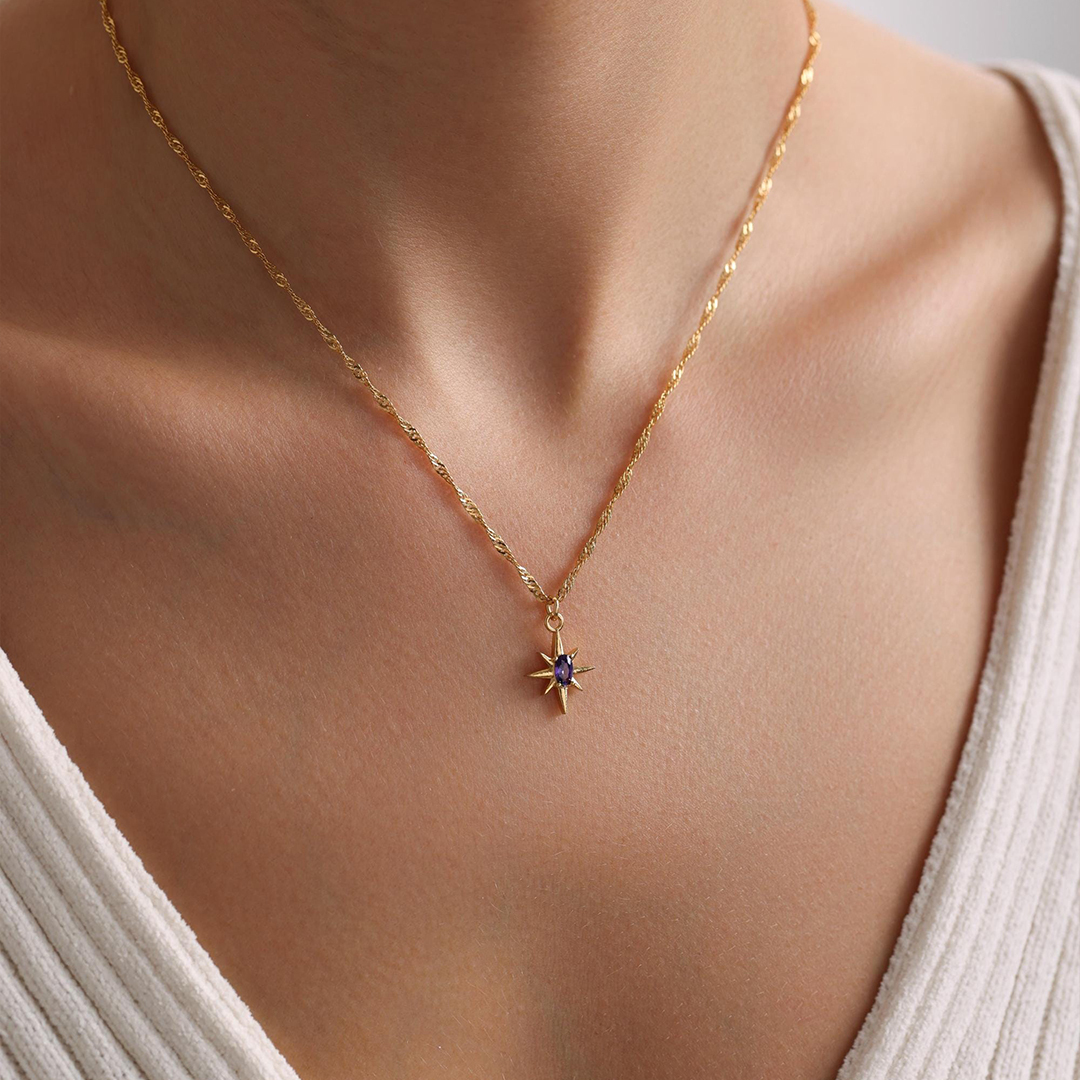 North Star Pave Pendant Necklace