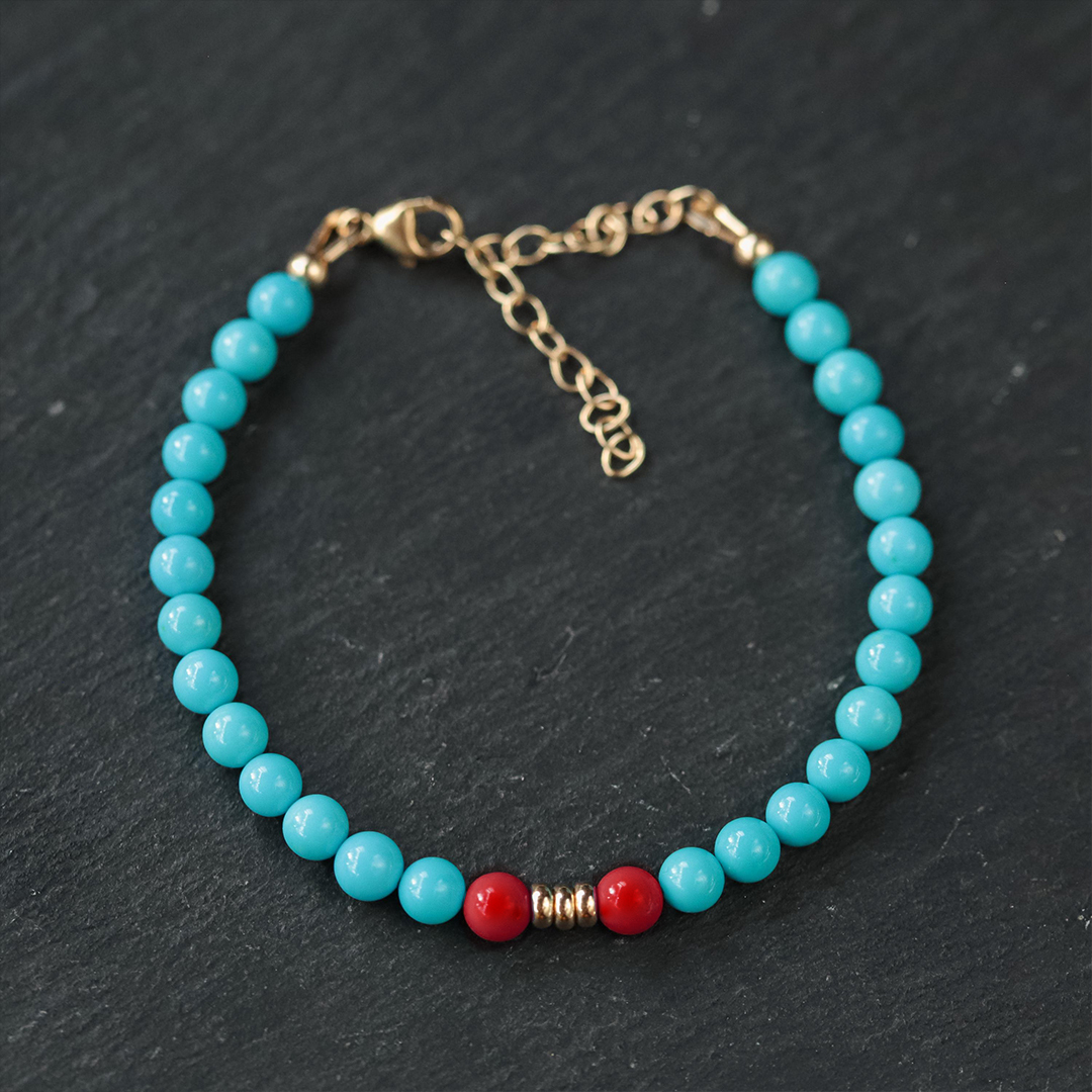 Diabetes Awareness Genuine Turquoise Bracelet