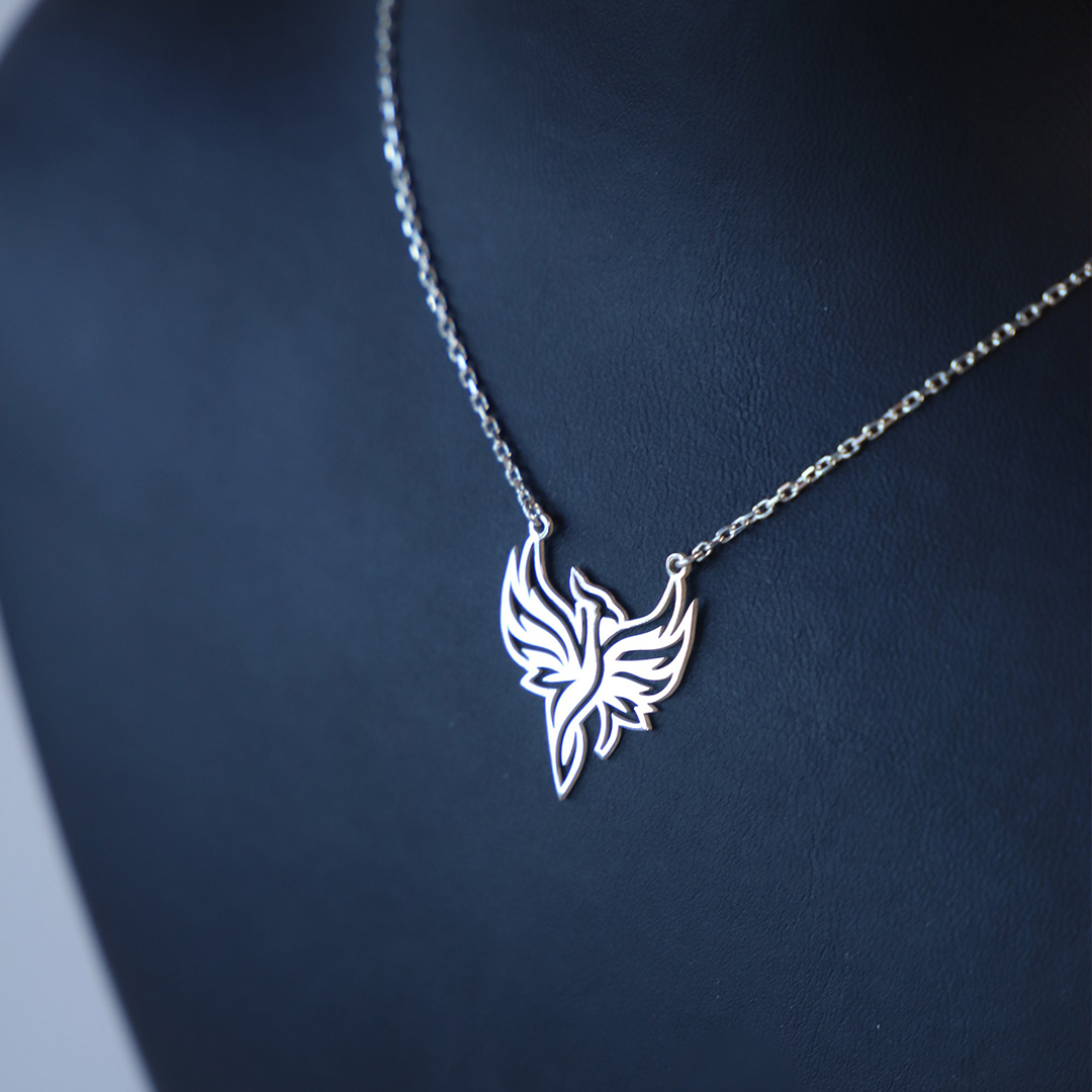 Strength in Rebirth Dainty Phoenix Necklace